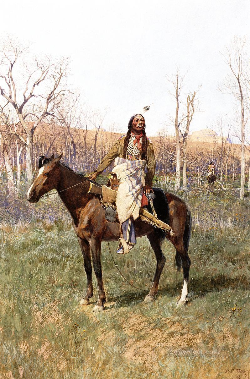 Crow Scouts nativos americanos de las Indias Occidentales Henry Farny Pintura al óleo